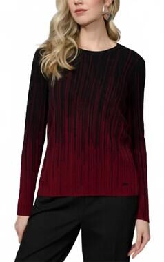 NEW PICADILLY textured linear top in bordeaux multi